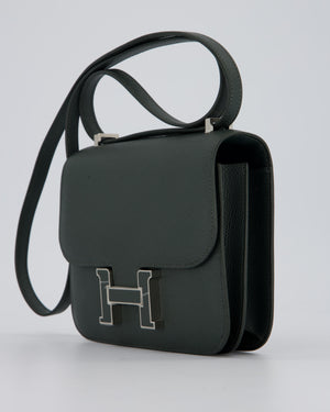 Hermès Constance III 18 Miroir Bag in Vert Mangrove Epsom Leather with Palladium and Vert Mangrove Enamel Hardware
