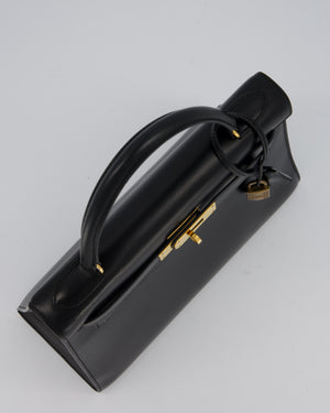 Vintage Hermès Kelly 28 Bag in Noir Box Leather with Gold Hardware