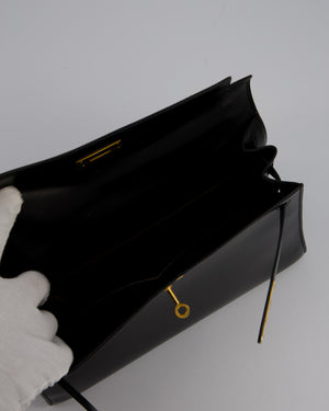 Vintage Hermès Kelly 28 Bag in Noir Box Leather with Gold Hardware