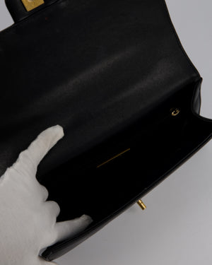 Chanel Black COCO Embossed Flap Bag in Lambskin Leather with Gold Hardware