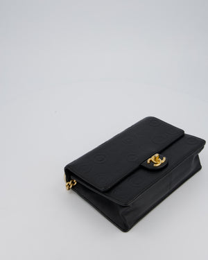 Chanel Black COCO Embossed Flap Bag in Lambskin Leather with Gold Hardware