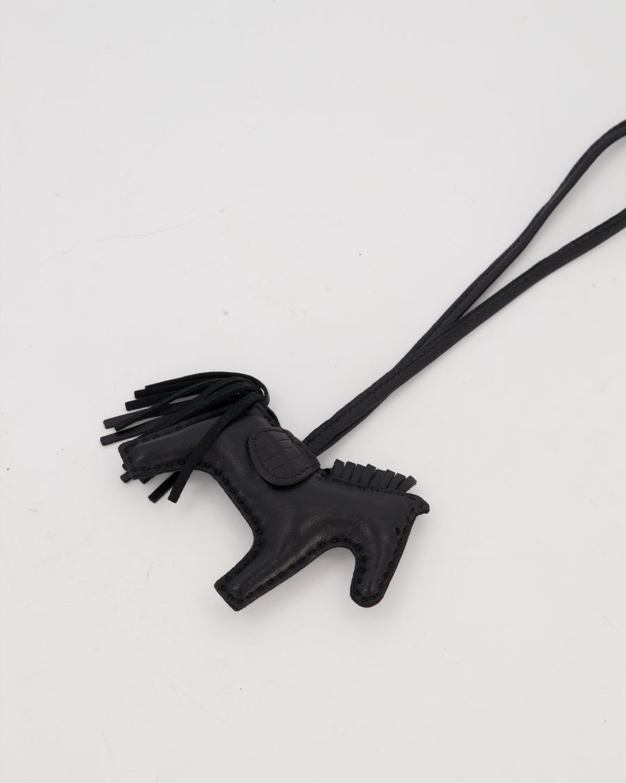 Hermès Rodeo PM Touch Bag Charm in Noir Swift and Alligator