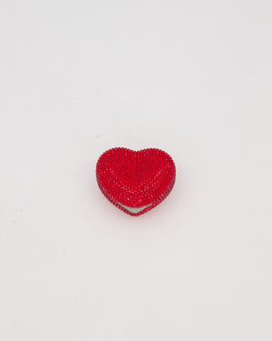 Judith Leiber Red Mini Heart Diamante Pill Box