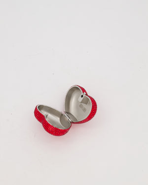 Judith Leiber Red Mini Heart Diamante Pill Box