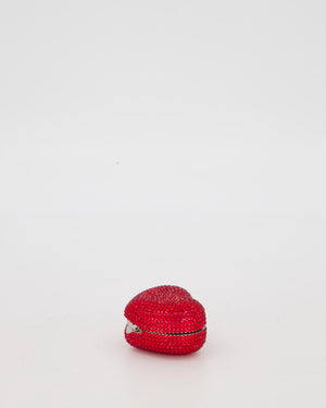 Judith Leiber Red Mini Heart Diamante Pill Box