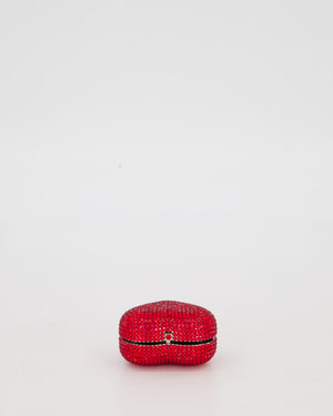 Judith Leiber Red Mini Heart Diamante Pill Box