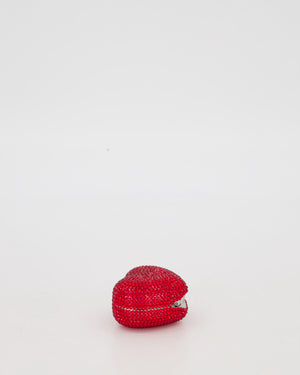 Judith Leiber Red Mini Heart Diamante Pill Box