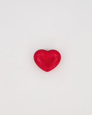 Judith Leiber Red Mini Heart Diamante Pill Box