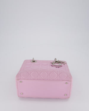 Christian Dior Medium Lady Dior Bag in Lilac Cannage Lambskin Leather with Silver Hardware