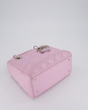 Christian Dior Medium Lady Dior Bag in Lilac Cannage Lambskin Leather with Silver Hardware
