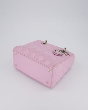 Christian Dior Medium Lady Dior Bag in Lilac Cannage Lambskin Leather with Silver Hardware
