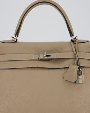 Hermès Kelly 35 Retourne Bag in Gris Tourterelle Togo Leather with Palladium Hardware