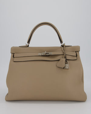 Hermès Kelly 35 Retourne Bag in Gris Tourterelle Togo Leather with Palladium Hardware