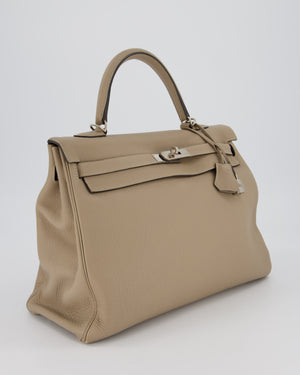 Hermès Kelly 35 Retourne Bag in Gris Tourterelle Togo Leather with Palladium Hardware