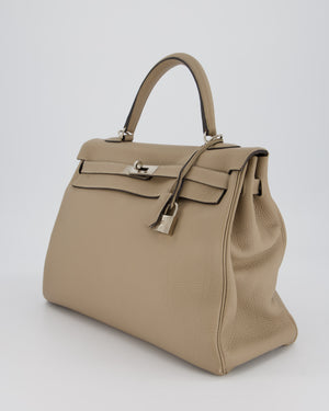 Hermès Kelly 35 Retourne Bag in Gris Tourterelle Togo Leather with Palladium Hardware