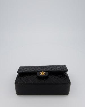 *AMAZING CONDITION* Chanel Vintage Black Medium Classic Double Flap Bag in Lambskin Leather with 24K Gold Hardware