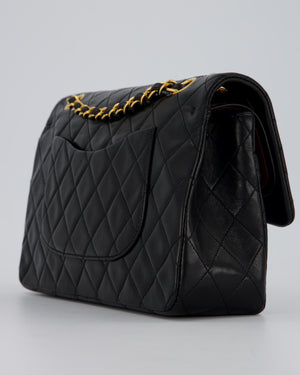 *AMAZING CONDITION* Chanel Vintage Black Medium Classic Double Flap Bag in Lambskin Leather with 24K Gold Hardware