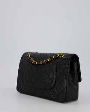 *AMAZING CONDITION* Chanel Vintage Black Medium Classic Double Flap Bag in Lambskin Leather with 24K Gold Hardware