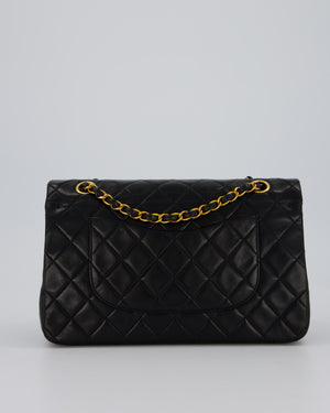 *AMAZING CONDITION* Chanel Vintage Black Medium Classic Double Flap Bag in Lambskin Leather with 24K Gold Hardware