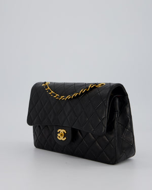 *AMAZING CONDITION* Chanel Vintage Black Medium Classic Double Flap Bag in Lambskin Leather with 24K Gold Hardware