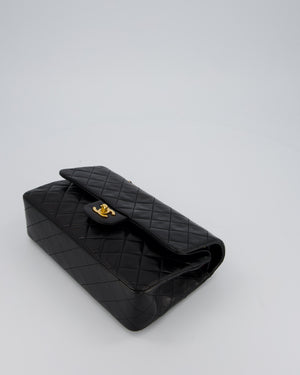 *AMAZING CONDITION* Chanel Vintage Black Medium Classic Double Flap Bag in Lambskin Leather with 24K Gold Hardware