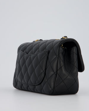 *RARE* Chanel Black Mini Rectangular Single Flap Bag with Charms in Lambskin Leather with Gold Hardware