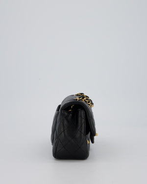 *RARE* Chanel Black Mini Rectangular Single Flap Bag with Charms in Lambskin Leather with Gold Hardware