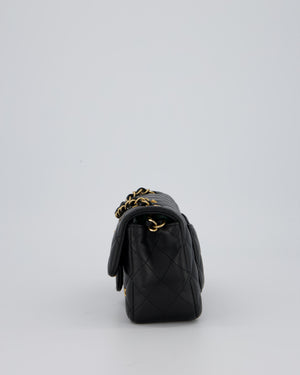 *RARE* Chanel Black Mini Rectangular Single Flap Bag with Charms in Lambskin Leather with Gold Hardware