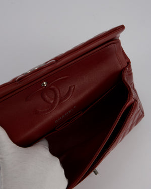 Chanel Medium Double Flap Bag in Burgundy Patent Leather with Gunmetal Hardware