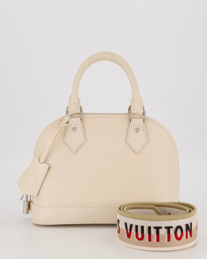 Louis Vuitton Alma BB Bag in Quartz White Epi Grained Cowhide Leather with Silver Hardware