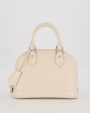 Louis Vuitton Alma BB Bag in Quartz White Epi Grained Cowhide Leather with Silver Hardware