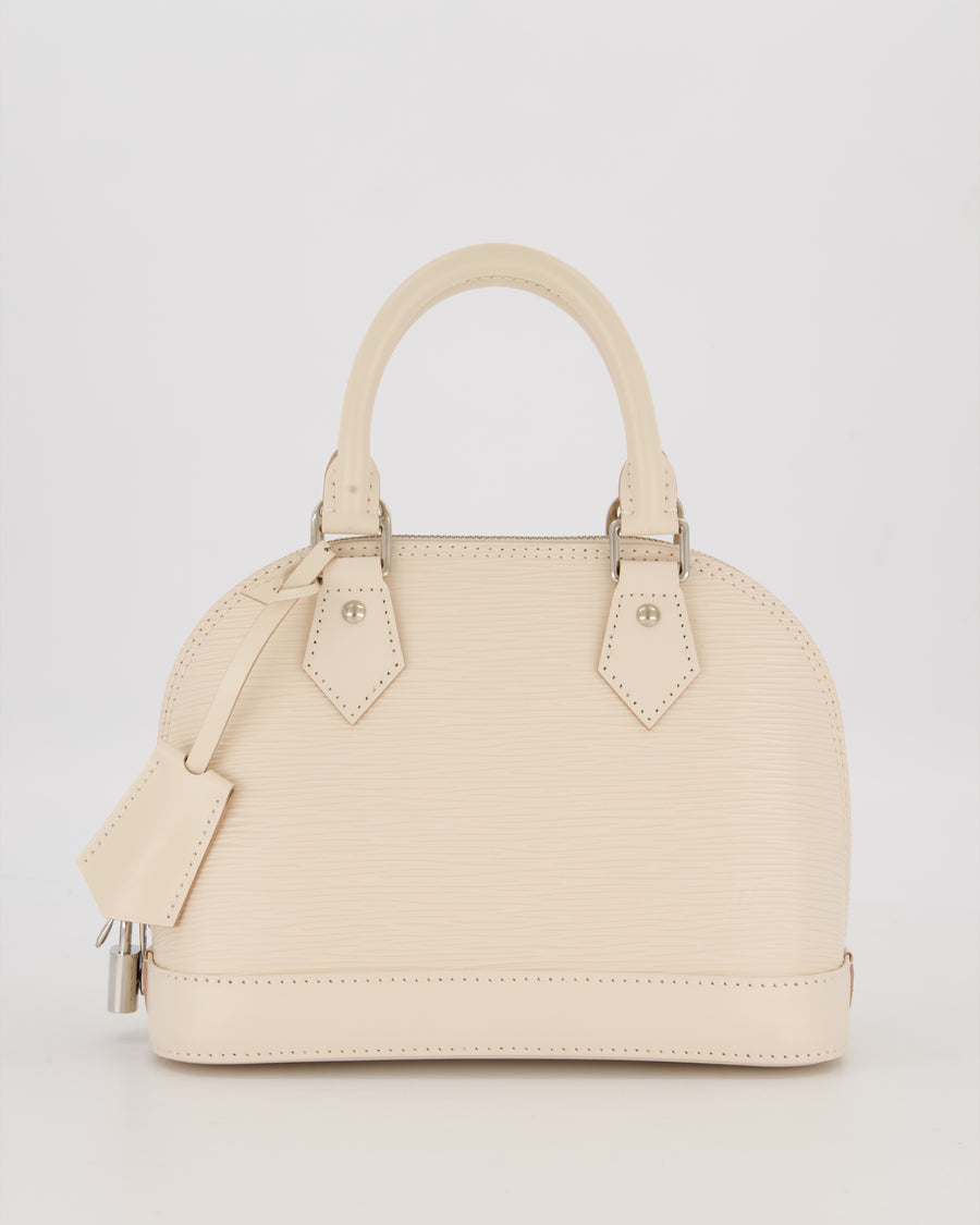 Louis Vuitton Alma BB Bag in Quartz White Epi Grained Cowhide Leather with Silver Hardware