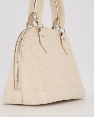 Louis Vuitton Alma BB Bag in Quartz White Epi Grained Cowhide Leather with Silver Hardware