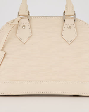 Louis Vuitton Alma BB Bag in Quartz White Epi Grained Cowhide Leather with Silver Hardware