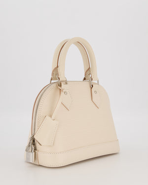 Louis Vuitton Alma BB Bag in Quartz White Epi Grained Cowhide Leather with Silver Hardware