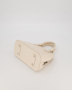 Louis Vuitton Alma BB Bag in Quartz White Epi Grained Cowhide Leather with Silver Hardware