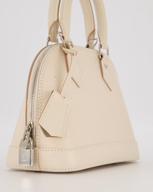 Louis Vuitton Alma BB Bag in Quartz White Epi Grained Cowhide Leather with Silver Hardware
