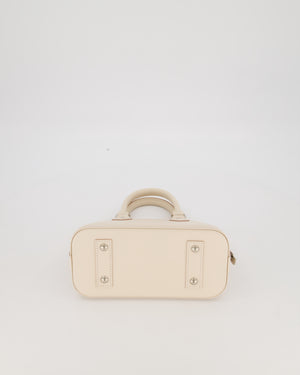 Louis Vuitton Alma BB Bag in Quartz White Epi Grained Cowhide Leather with Silver Hardware