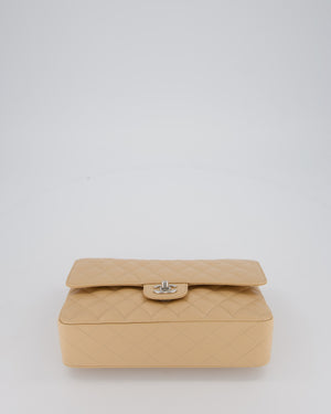 *HOT* Chanel Beige Classic Medium Double Flap Bag in Caviar Leather with Silver Hardware