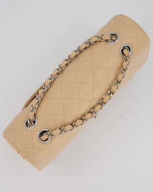 *HOT* Chanel Beige Classic Medium Double Flap Bag in Caviar Leather with Silver Hardware