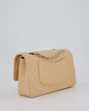 *HOT* Chanel Beige Classic Medium Double Flap Bag in Caviar Leather with Silver Hardware