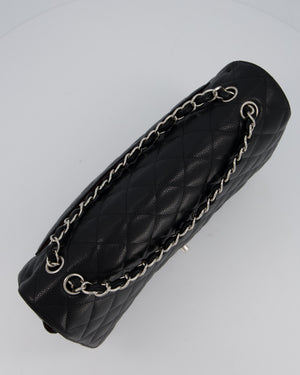Chanel Maxi Classic Double Flap Bag in Black Caviar Leather with Silver Hardware RRP £11,650