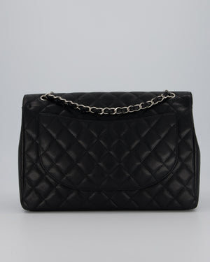 Chanel Maxi Classic Double Flap Bag in Black Caviar Leather with Silver Hardware RRP £11,650