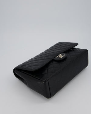 Chanel Maxi Classic Double Flap Bag in Black Caviar Leather with Silver Hardware RRP £11,650