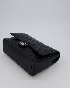 Chanel Maxi Classic Double Flap Bag in Black Caviar Leather with Silver Hardware RRP £11,650