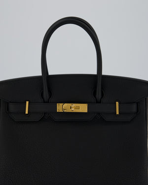 *VERY RARE* Hermès Birkin 30 Retourne Bag in Black Togo Leather with Gold Hardware