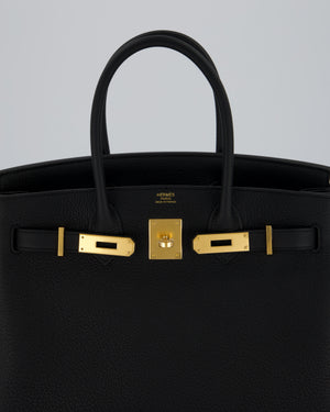 *VERY RARE* Hermès Birkin 30 Retourne Bag in Black Togo Leather with Gold Hardware