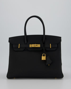 *VERY RARE* Hermès Birkin 30 Retourne Bag in Black Togo Leather with Gold Hardware