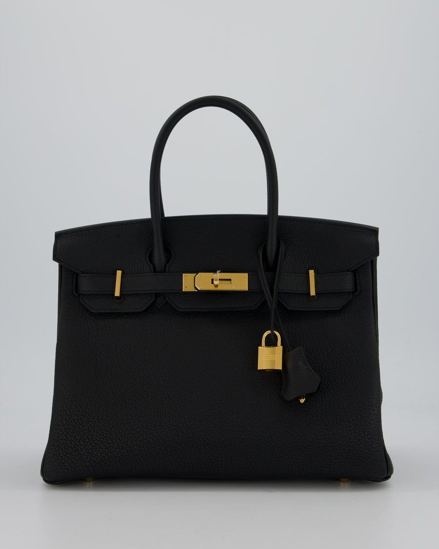 *VERY RARE* Hermès Birkin 30 Retourne Bag in Black Togo Leather with Gold Hardware