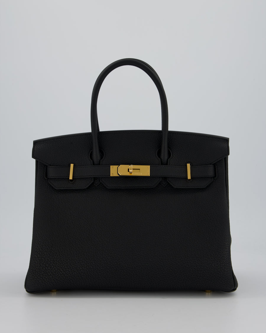 *VERY RARE* Hermès Birkin 30 Retourne Bag in Black Togo Leather with Gold Hardware